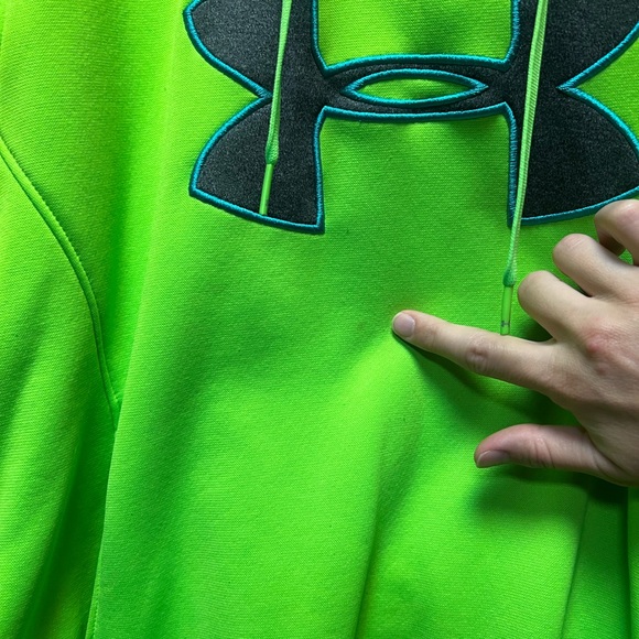 Neon Green Under Armour hoodie - Picture 2 of 5